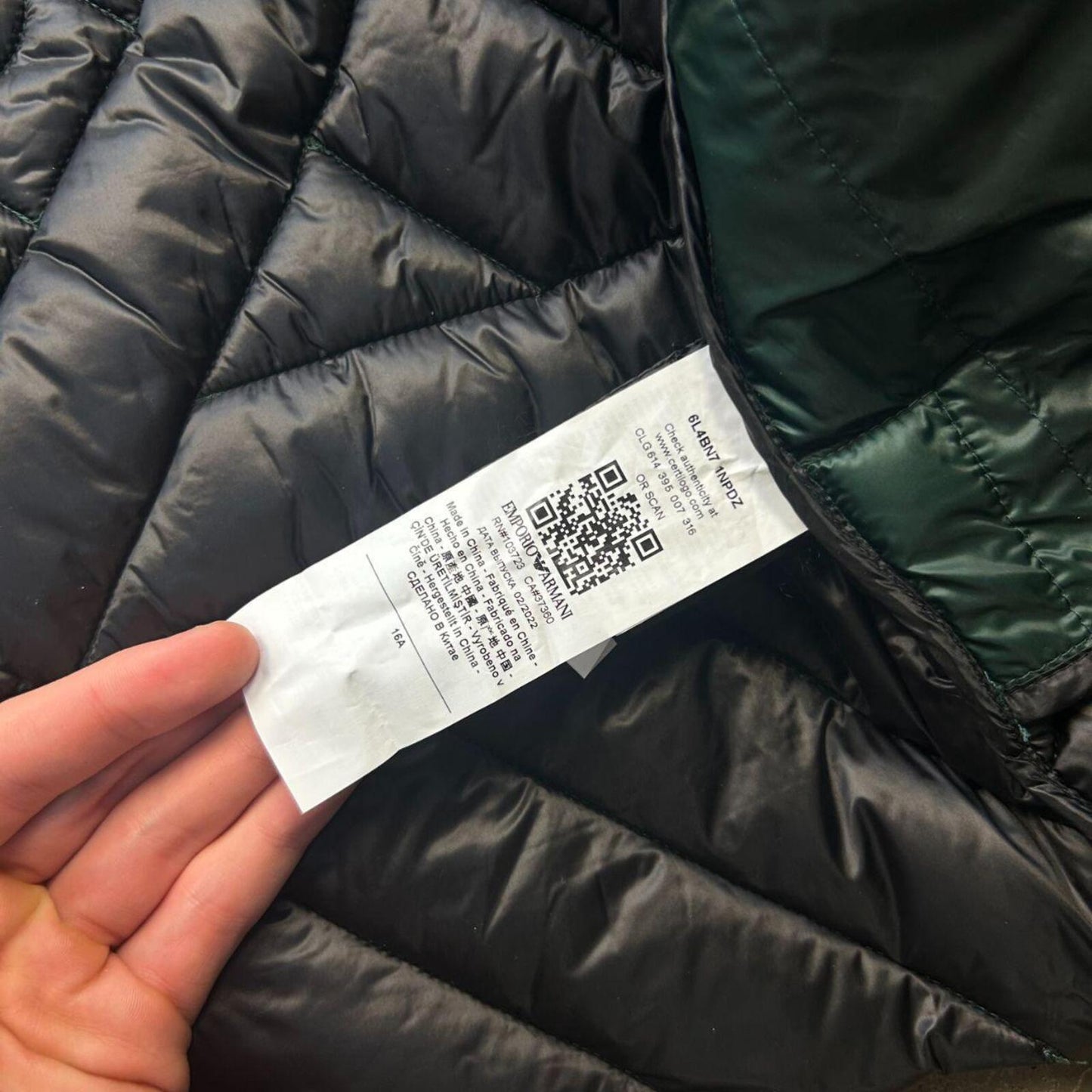 Emporio Armani Down Puffer Down Jacket Green S