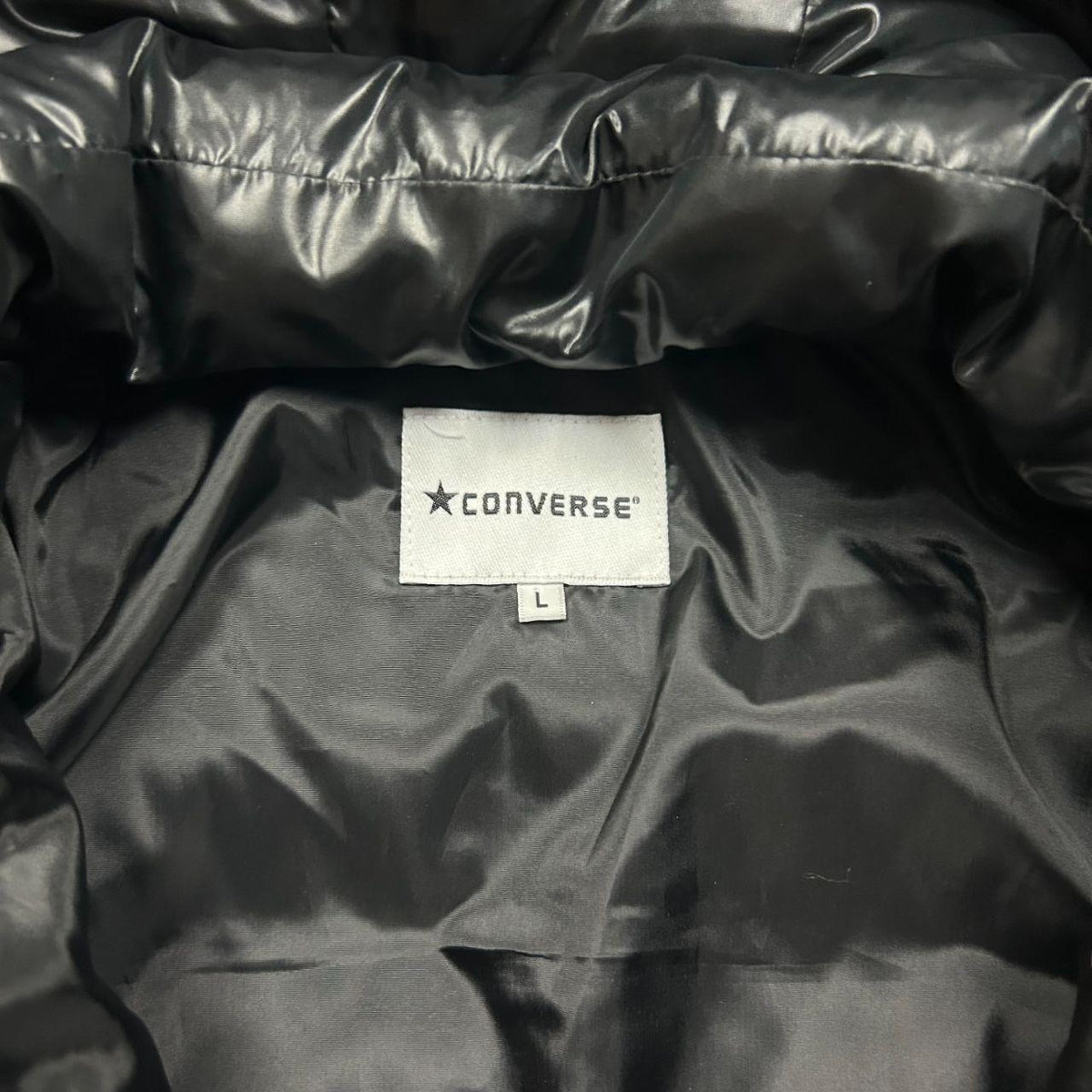 Converse Japanese Fur Hood Square Stitch Puffer Jacket L