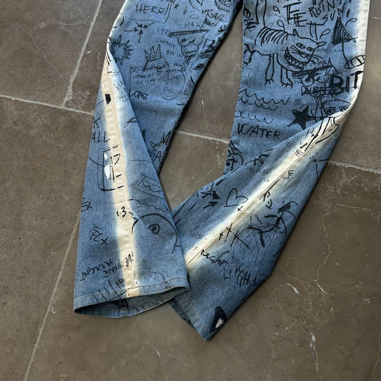 Vintage Dolce & Gabbana Graffiti Scribble Straight Leg Jeans W29 L31