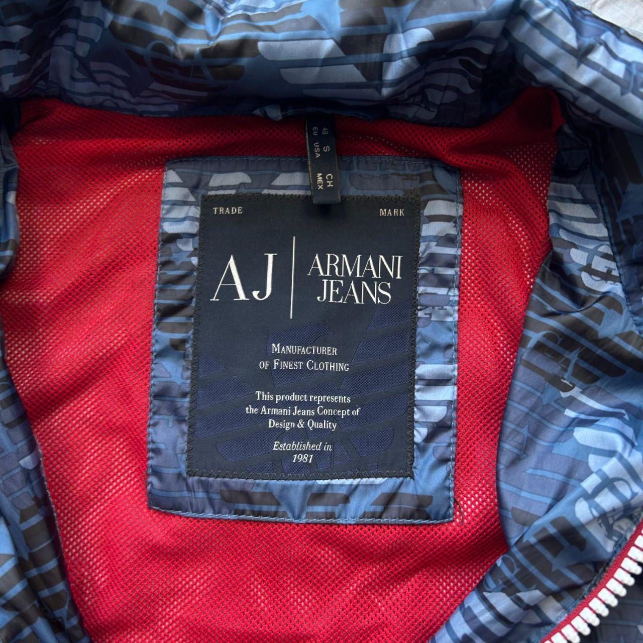Vintage Armani Jeans Monogram Windbreaker Jacket Size S