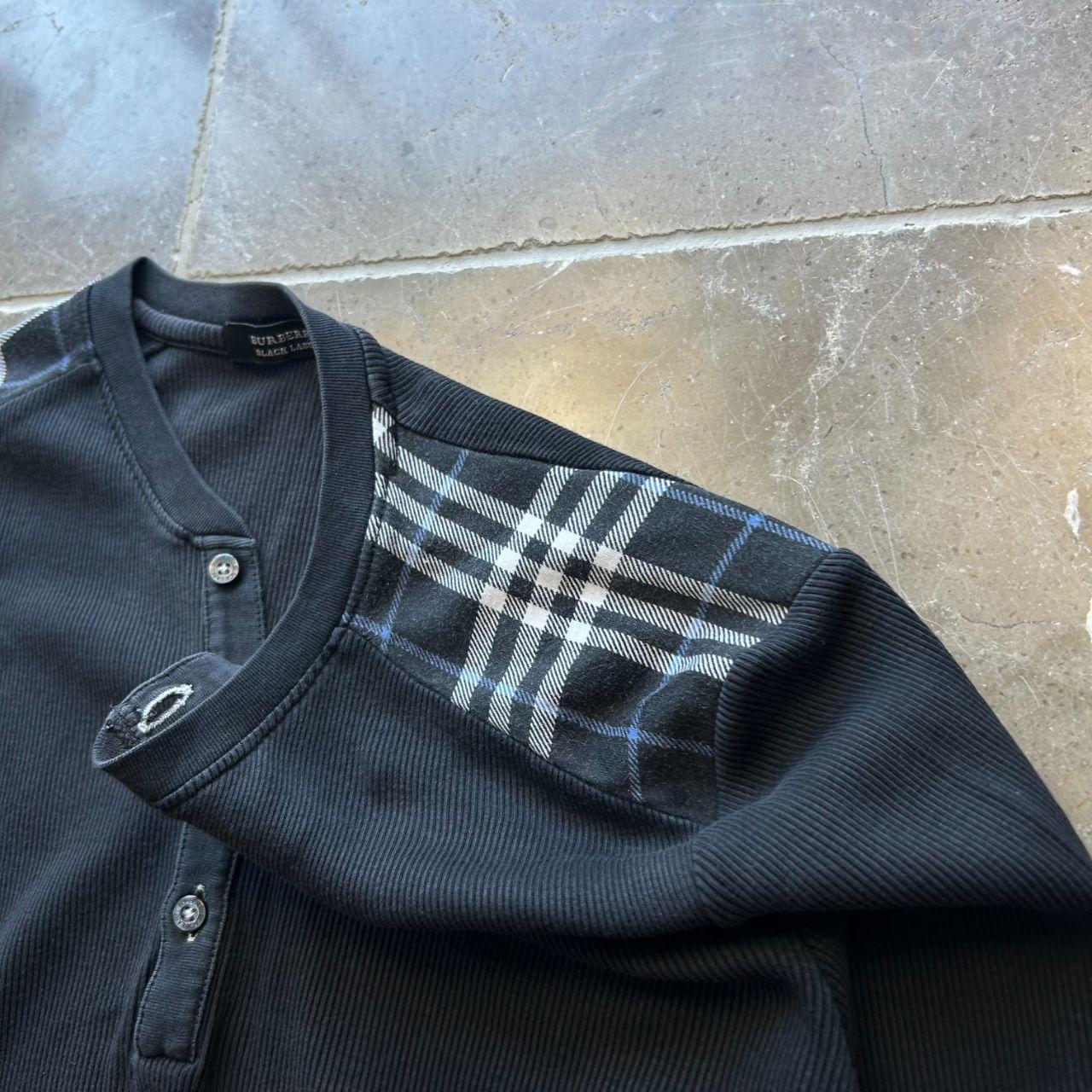 Burberry Black Label Nova Check Ribbed Henley T Shirt S