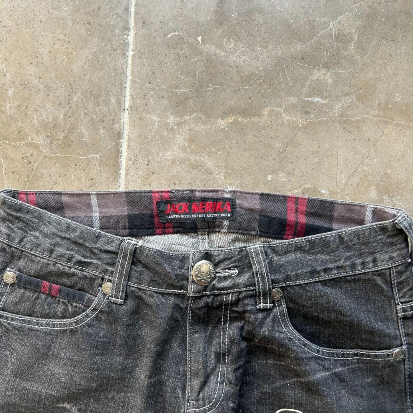 Vintage Japan Style Union Jack Faded Jeans W32 L30