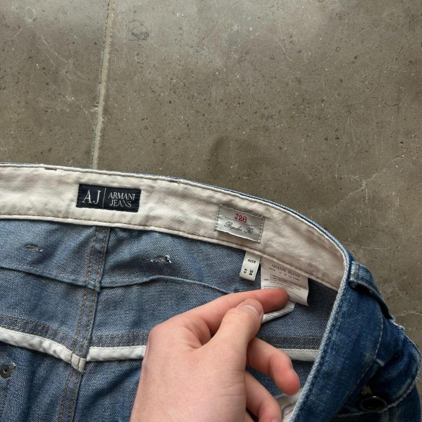 Vintage Armani Jeans 3D Tapered J28 Biker Jeans W34 L32