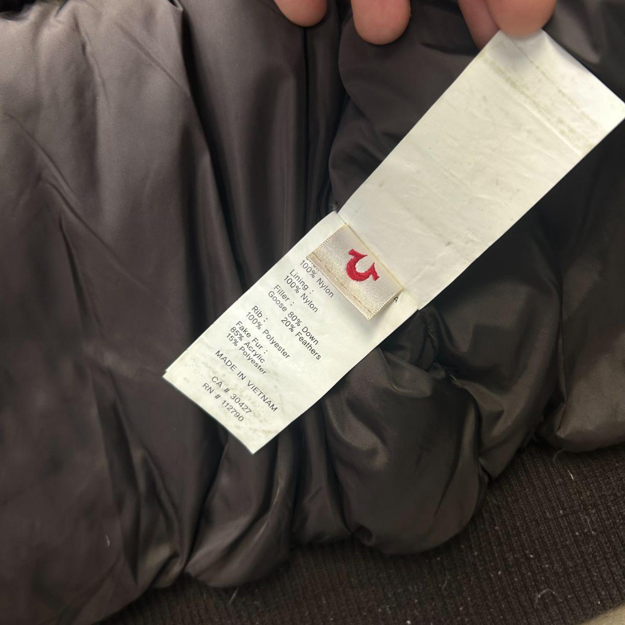 True Religion Fur Hood Puffer Down Jacket Brown XL