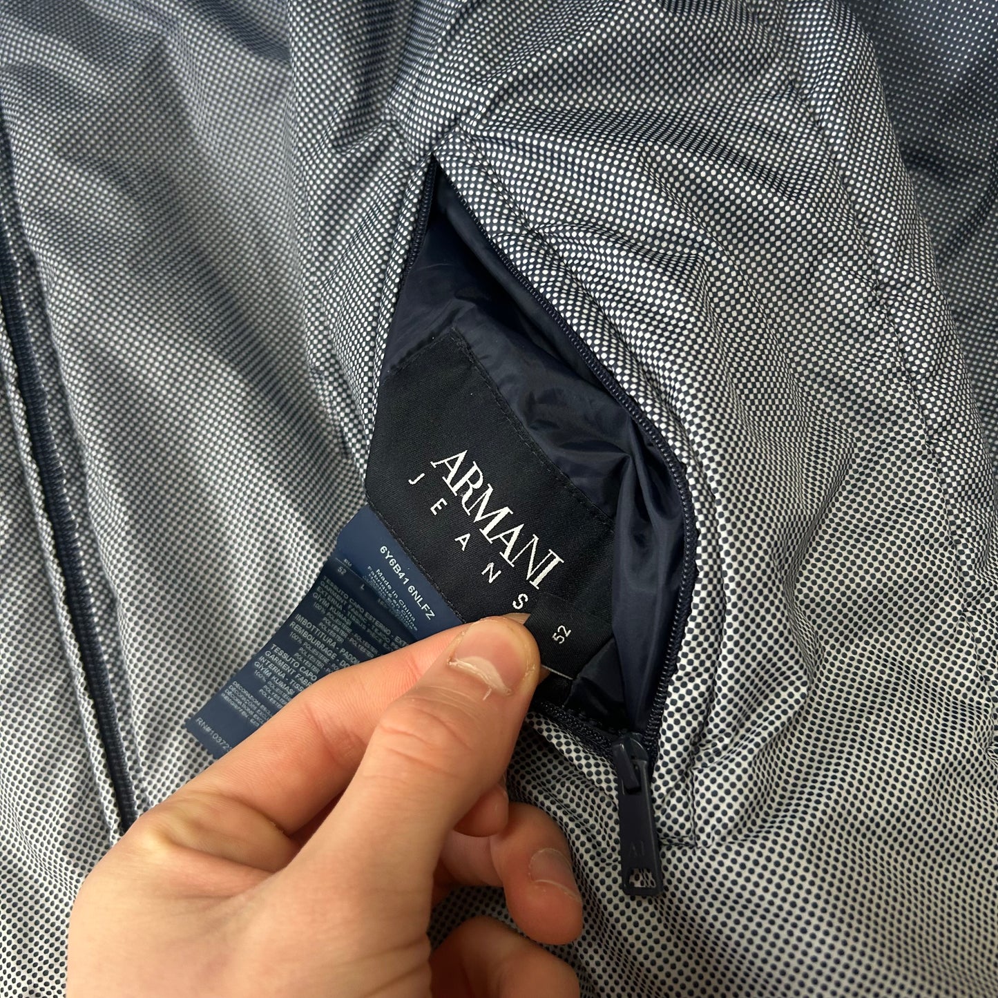 Vintage Armani Jeans Gradient Puffer Jacket Size M
