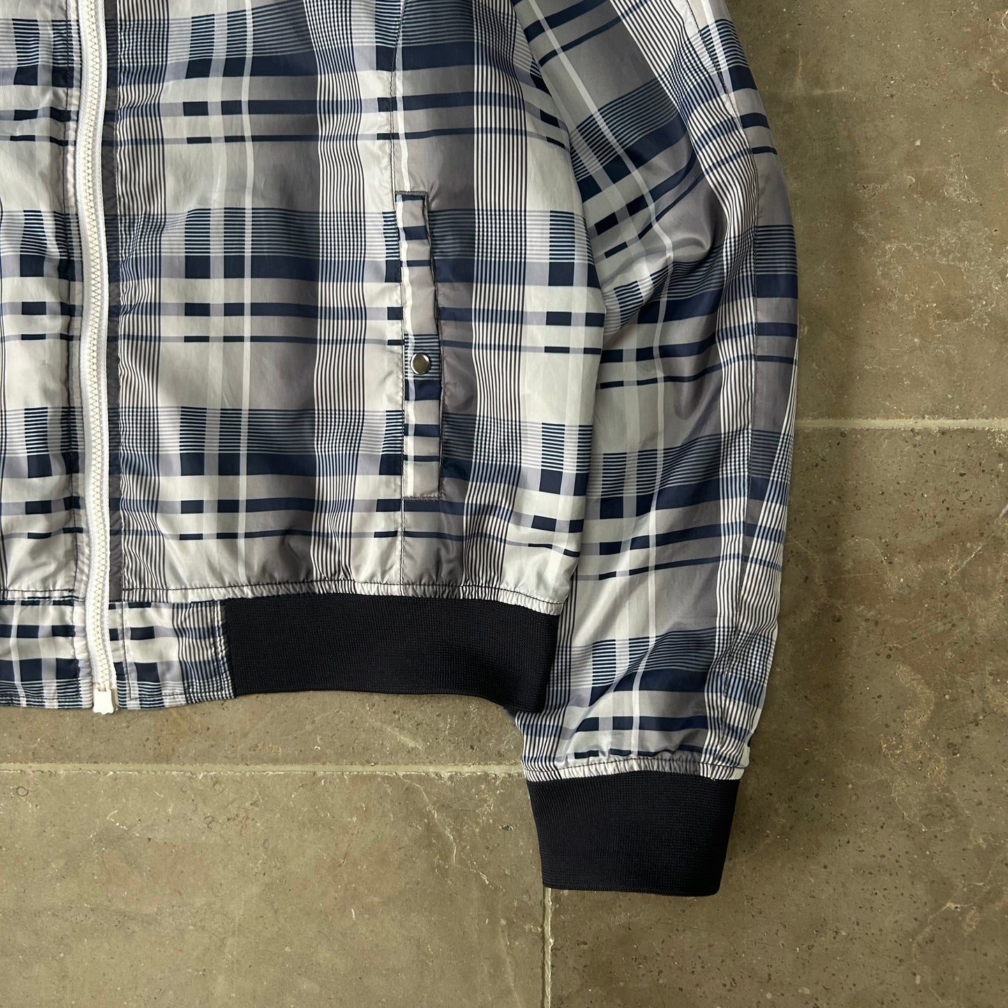 Vintage Armani Jeans Plaid Windbreaker Jacket Size L