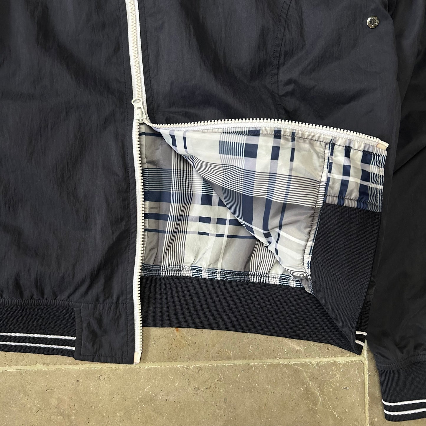 Vintage Armani Jeans Plaid Windbreaker Jacket Size L