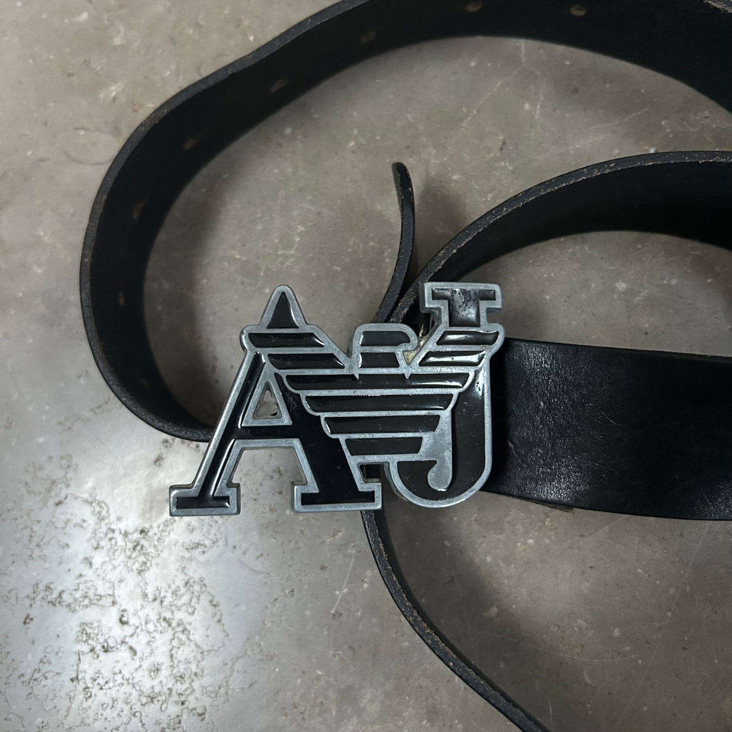 Vintage Armani Jeans Belt Black