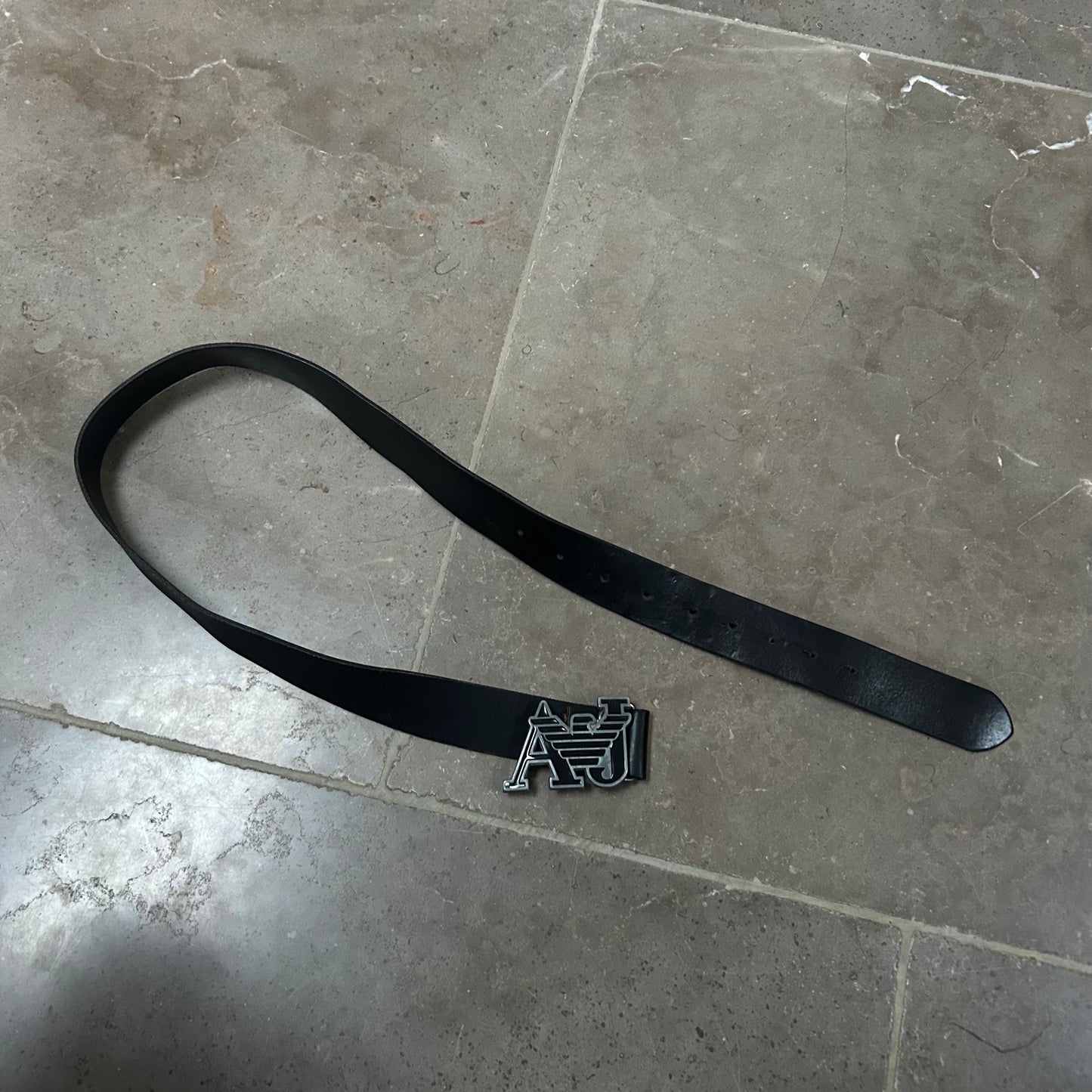 Vintage Armani Jeans Belt Black