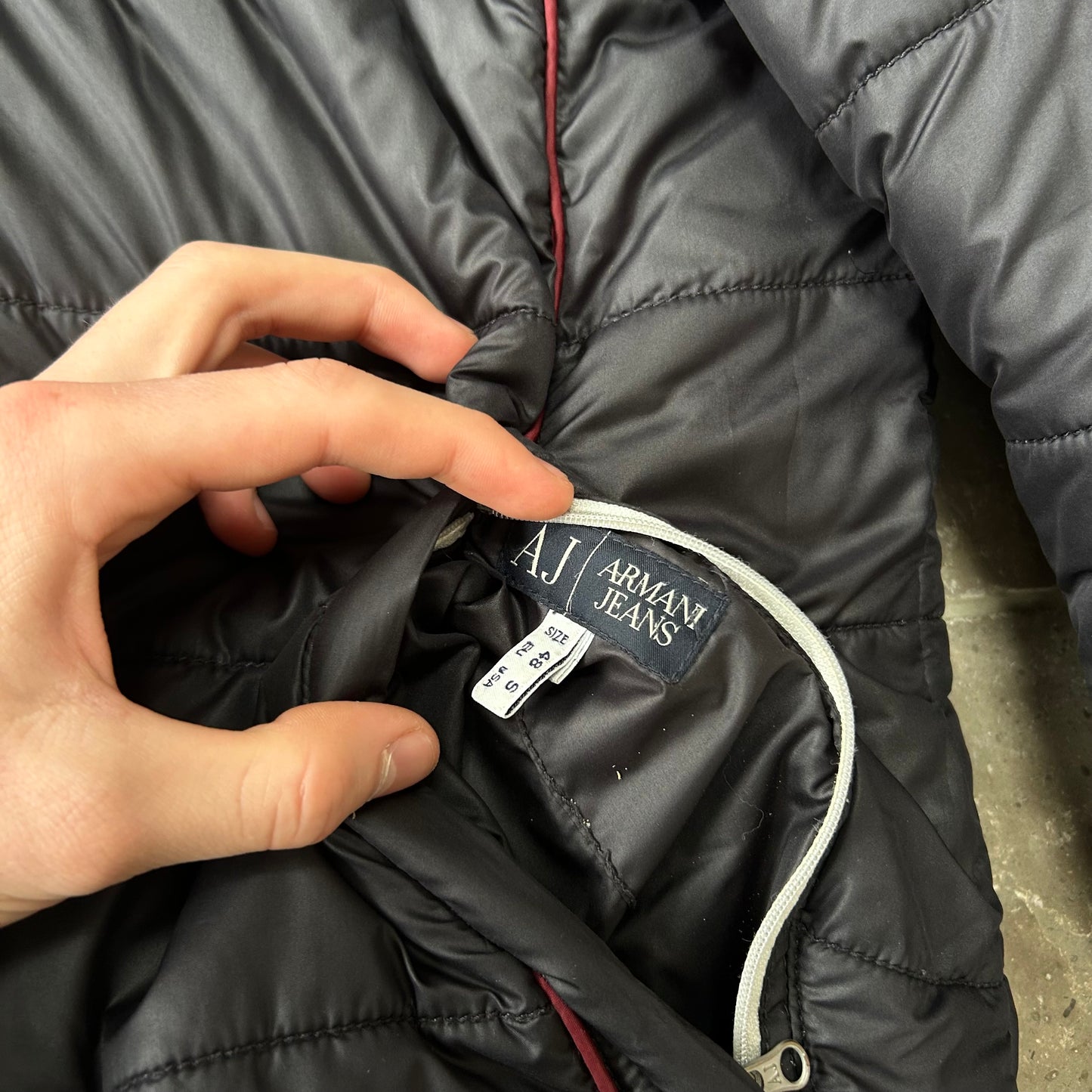 Vintage Armani Jeans Reversible Puffer Jacket Size S
