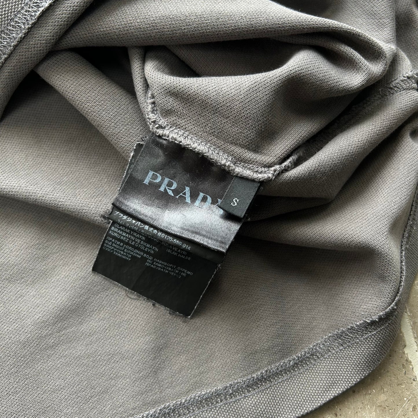 Mens Prada Polo Shirt Grey Size S