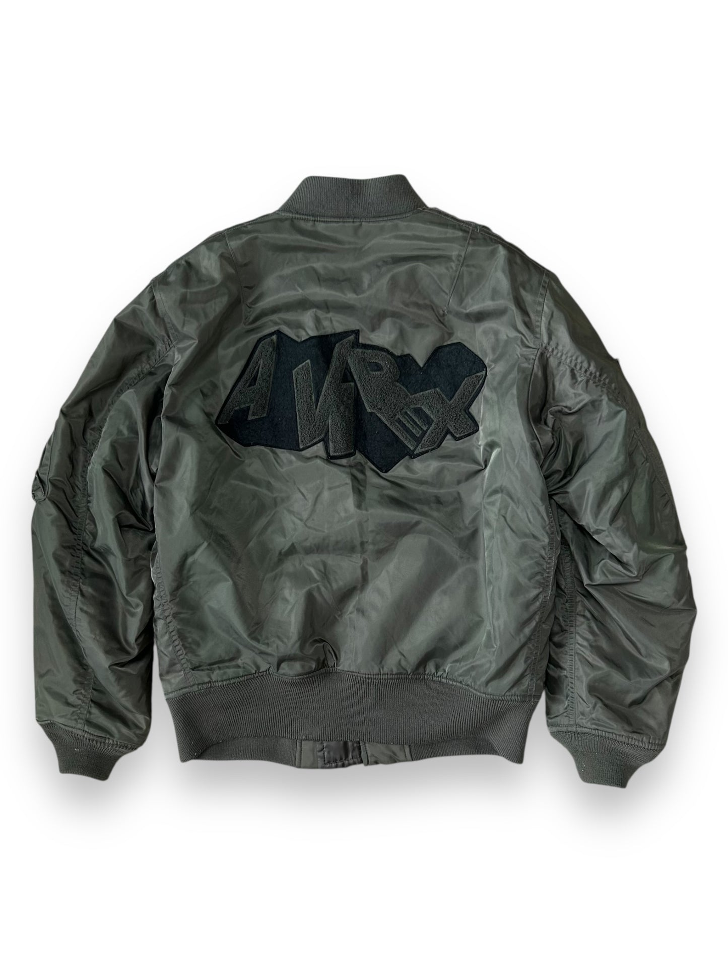 Avirex Big Logo MA-1 Flight Bomber Jacket Khaki L