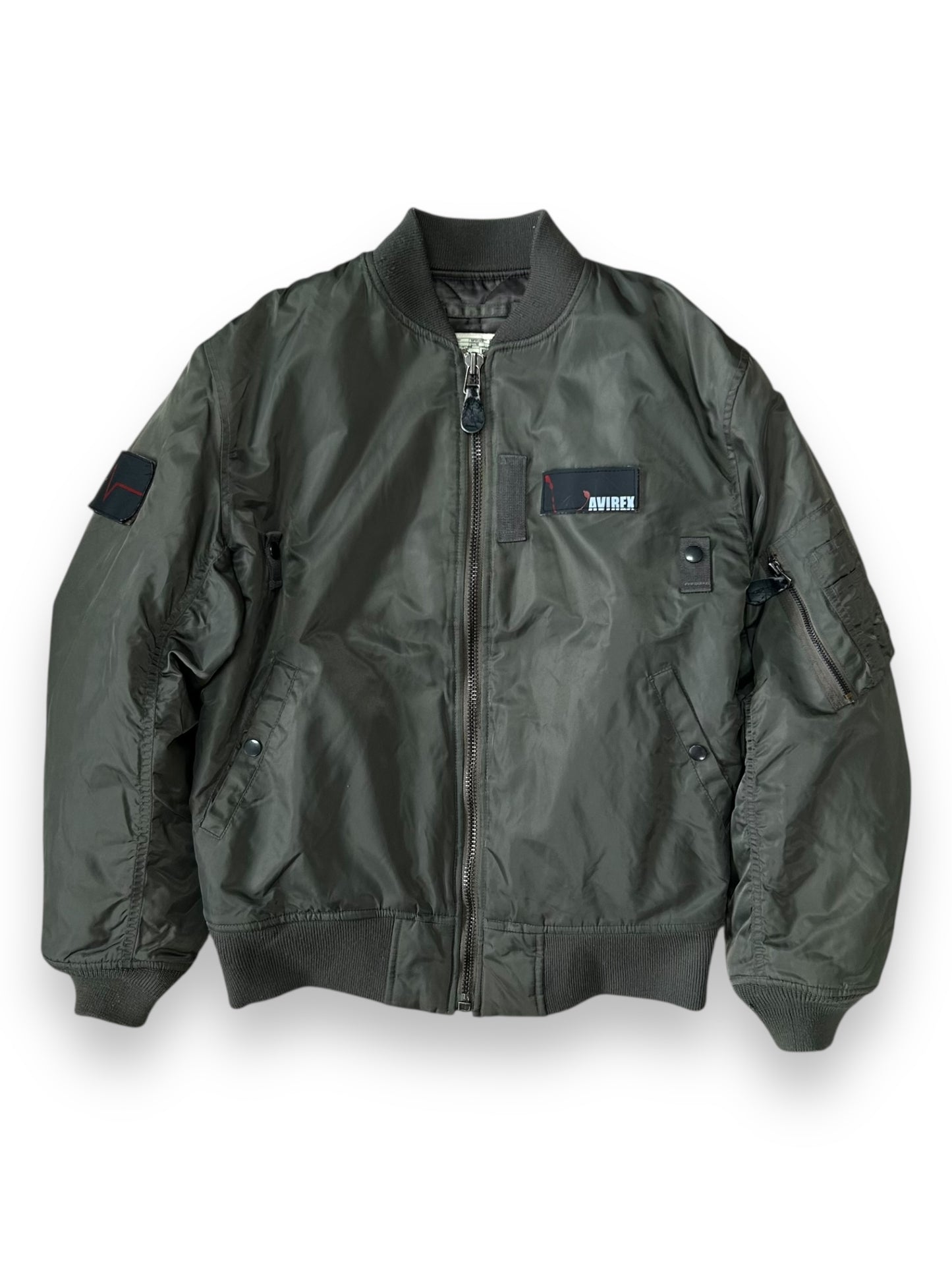 Avirex Big Logo MA-1 Flight Bomber Jacket Khaki L