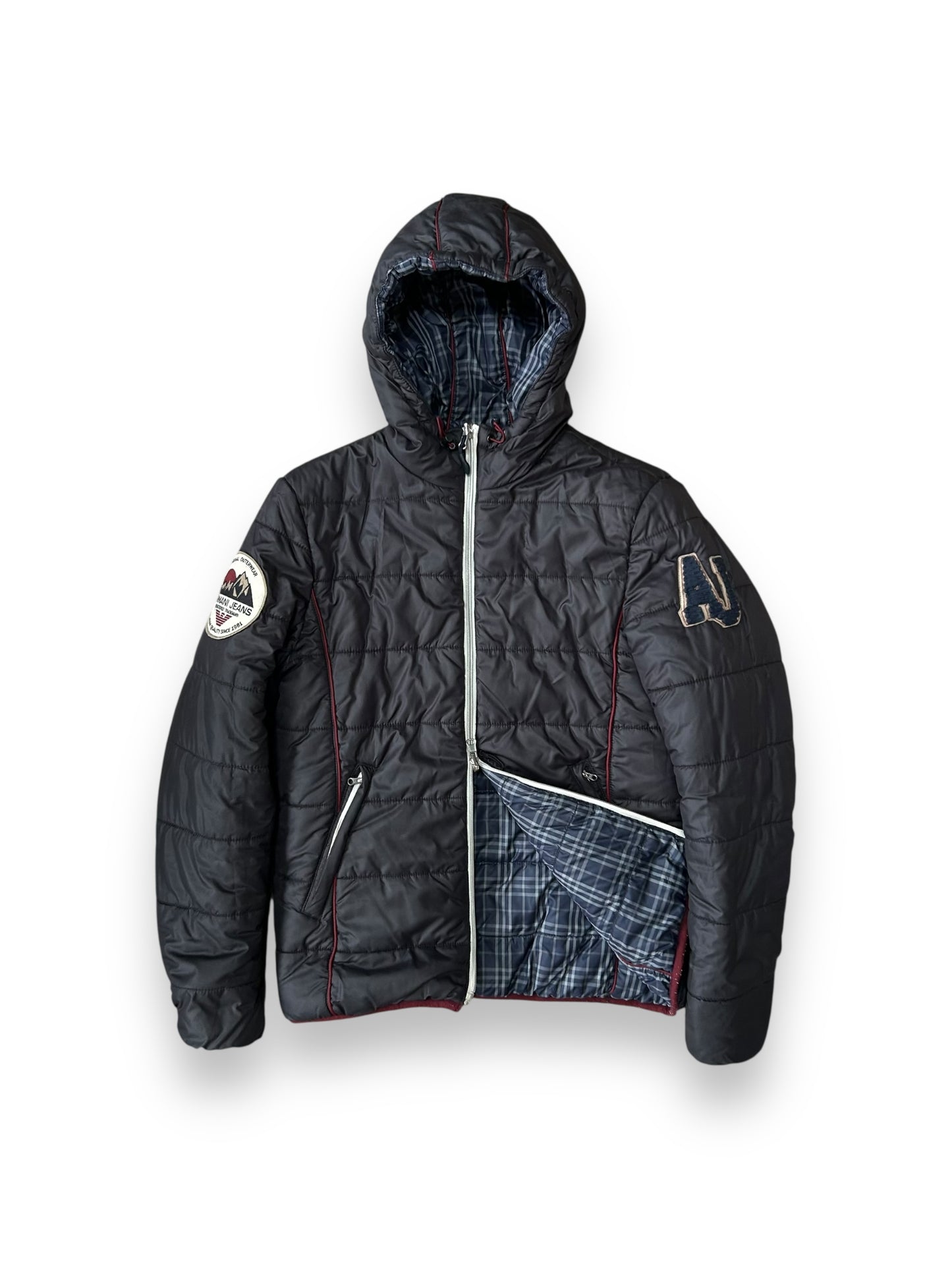 Vintage Armani Jeans Reversible Puffer Jacket Size S