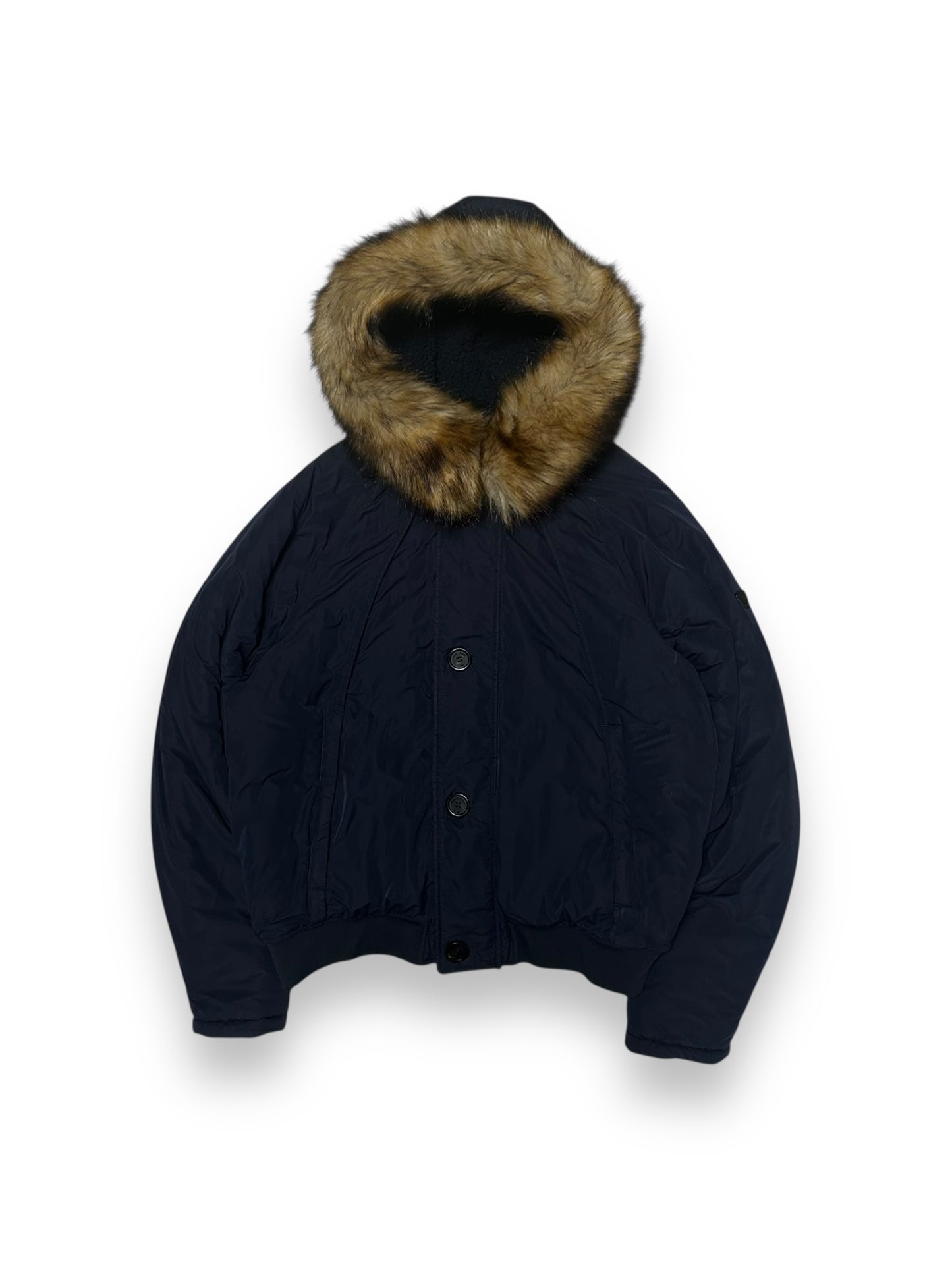 Armani Jeans Puffer Bomber Jacket Navy M