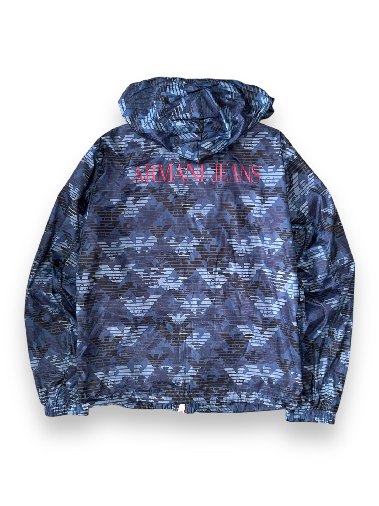 Vintage Armani Jeans Monogram Windbreaker Jacket Size M