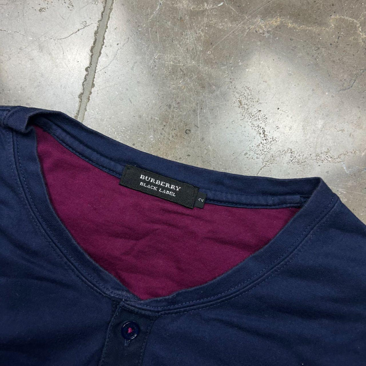 Burberry Black Label Long Sleeve Henley T Shirt S