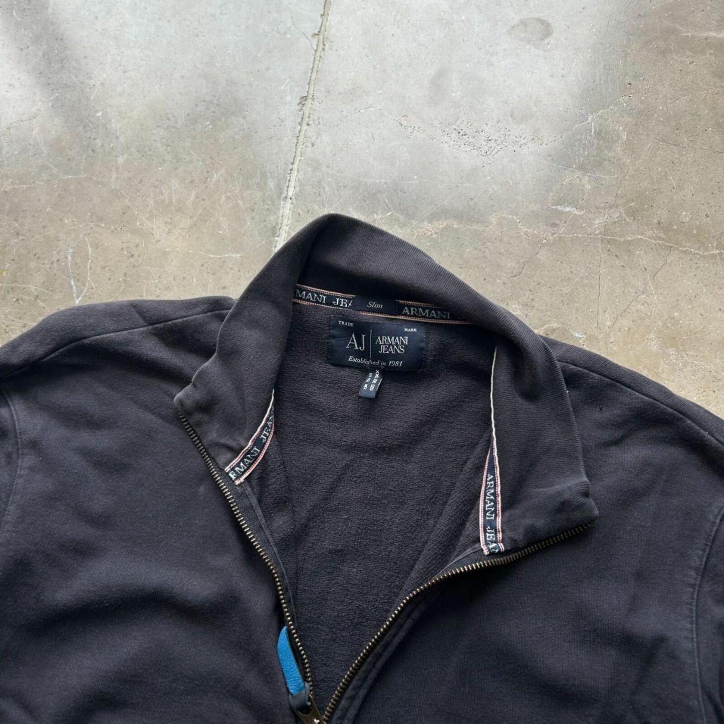 Vintage Armani Jeans Zip Up Jumper Size L