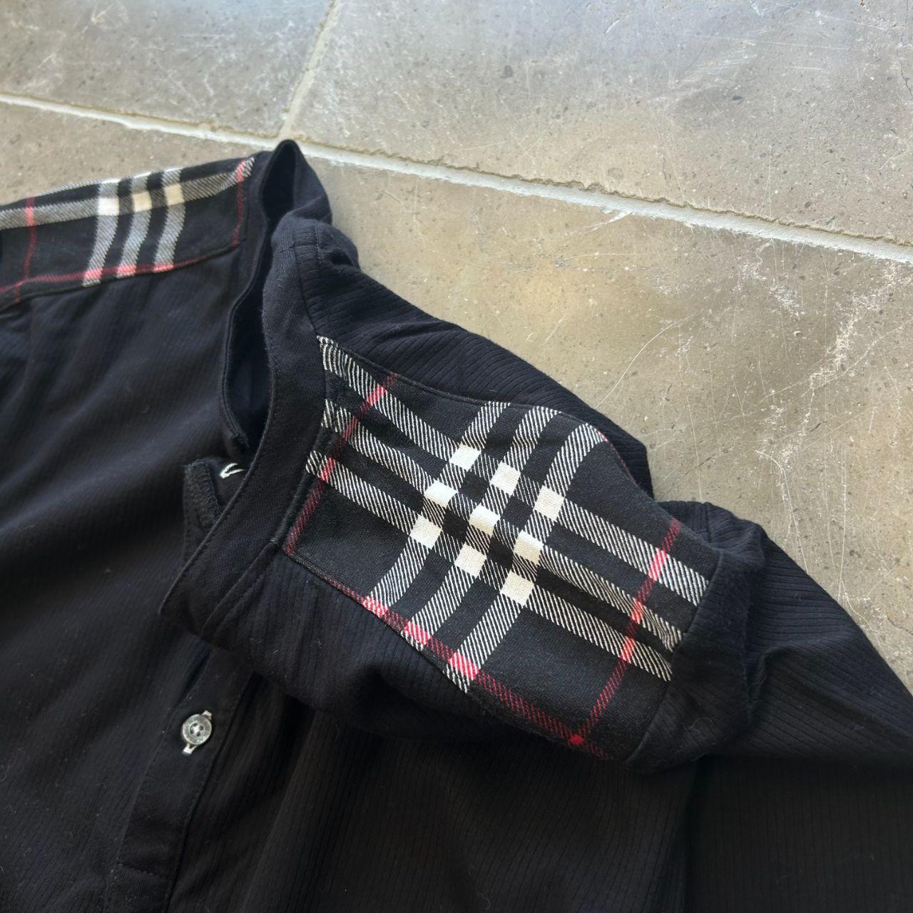 Burberry Black Label Nova Check Ribbed Henley T Shirt S