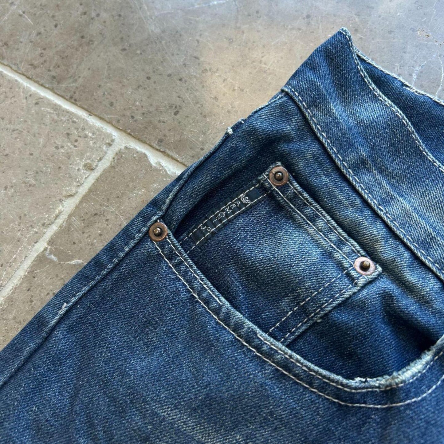 Vintage Armani Jeans Denim Logo Baggy Jorts W34 L15