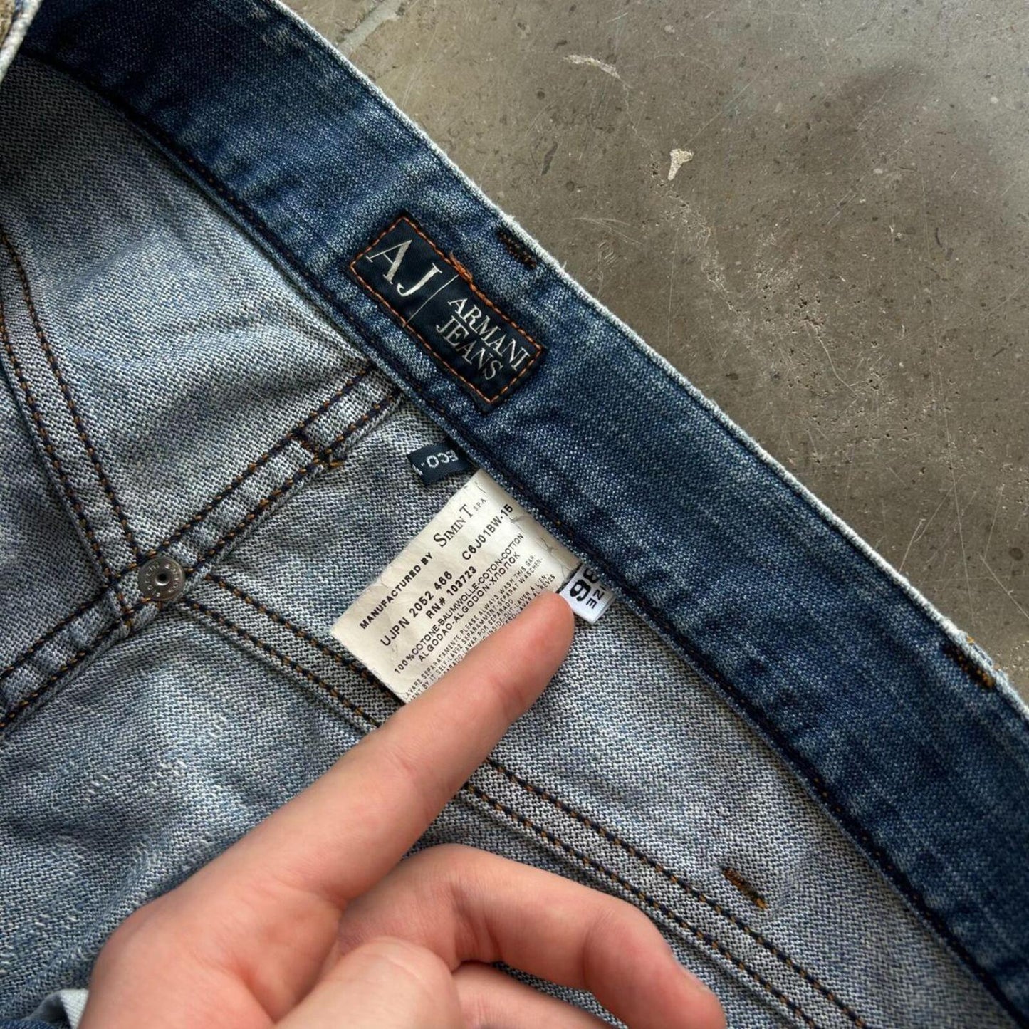 Vintage Armani Jeans Relaxed Straight Logo Jeans W34 L30