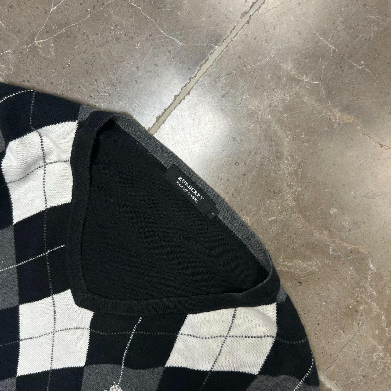Burberry Black Label Argyle Long Sleeve V Neck Jumper S