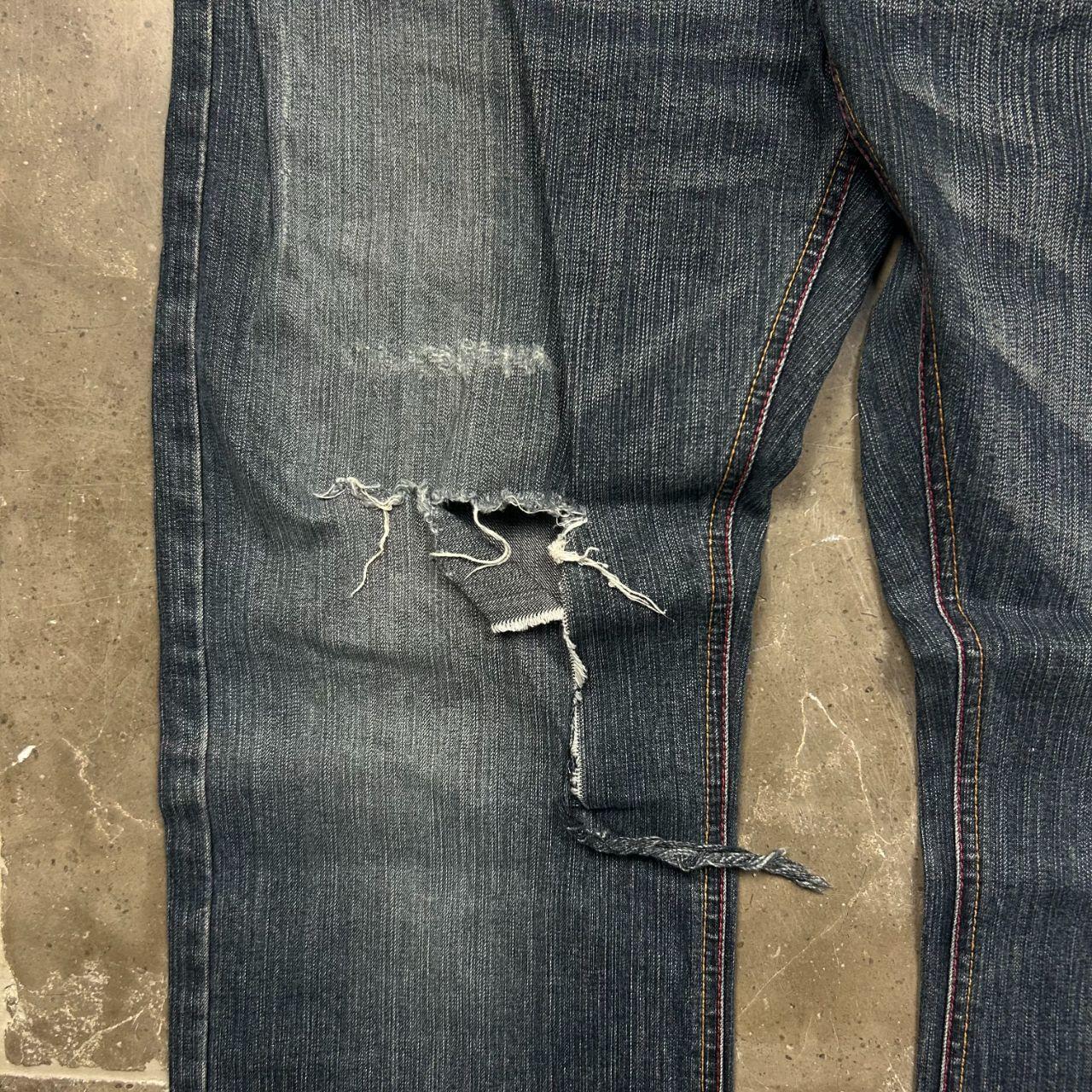 Vintage Burberry Black Label Relaxed Straight Ripped Jeans W32 L33