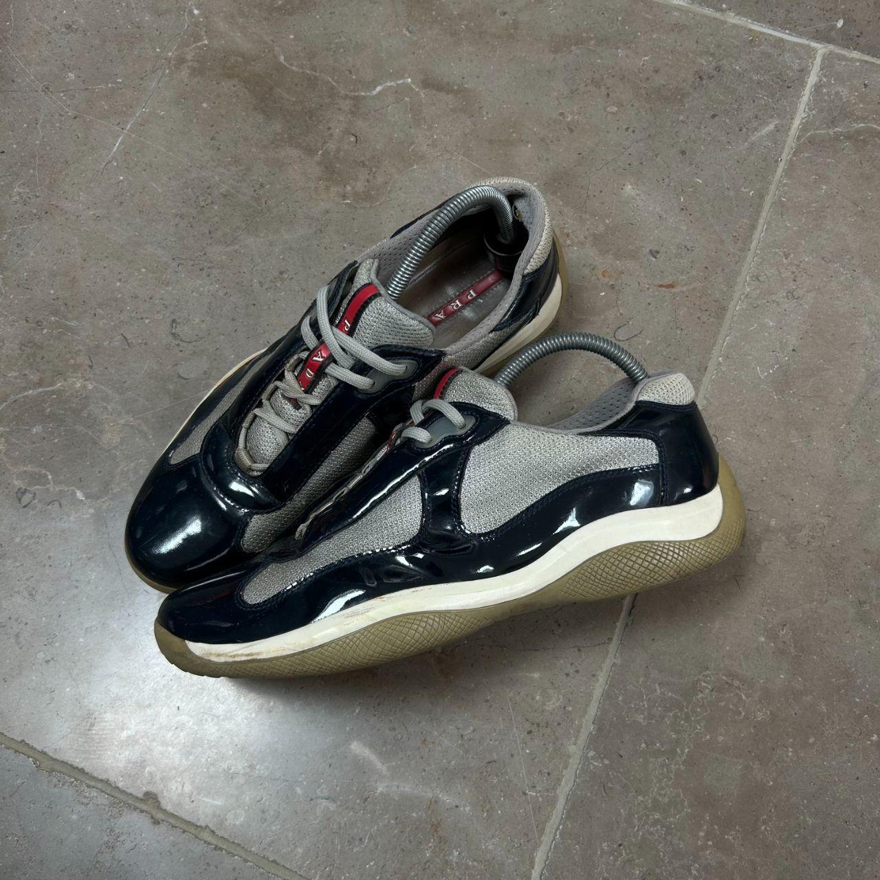 Prada America Cup Shiny Low Trainer Uk 8