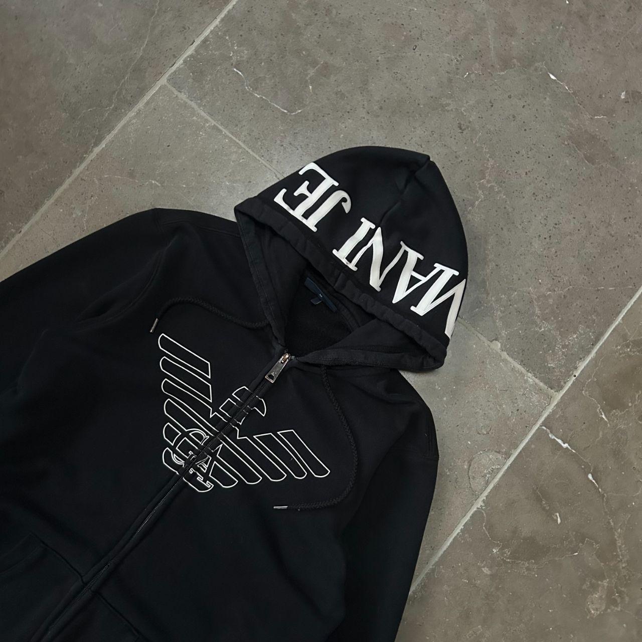 Mens Armani Jeans Logo Zip Up Hoodie Size M