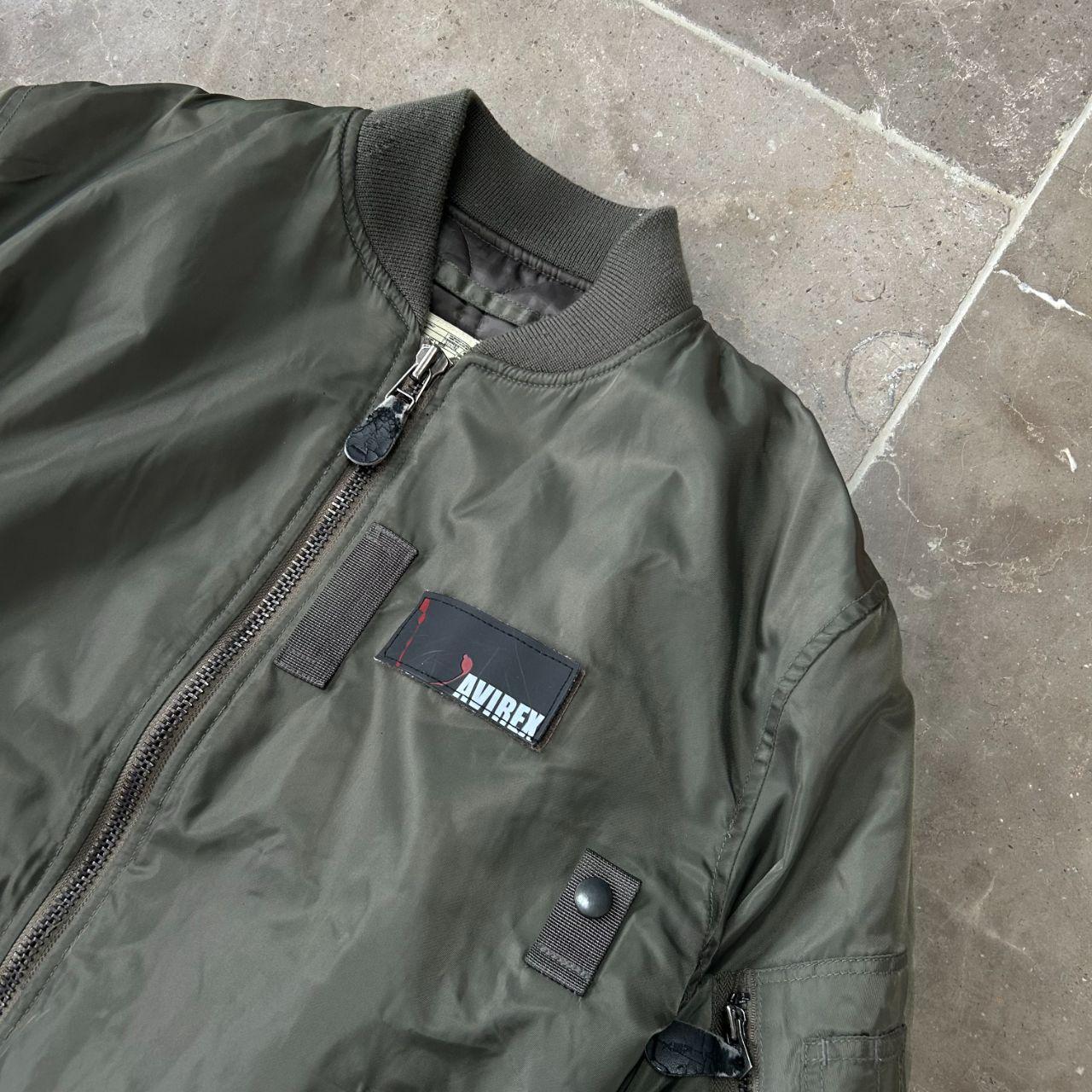 Avirex Big Logo MA-1 Flight Bomber Jacket Khaki L