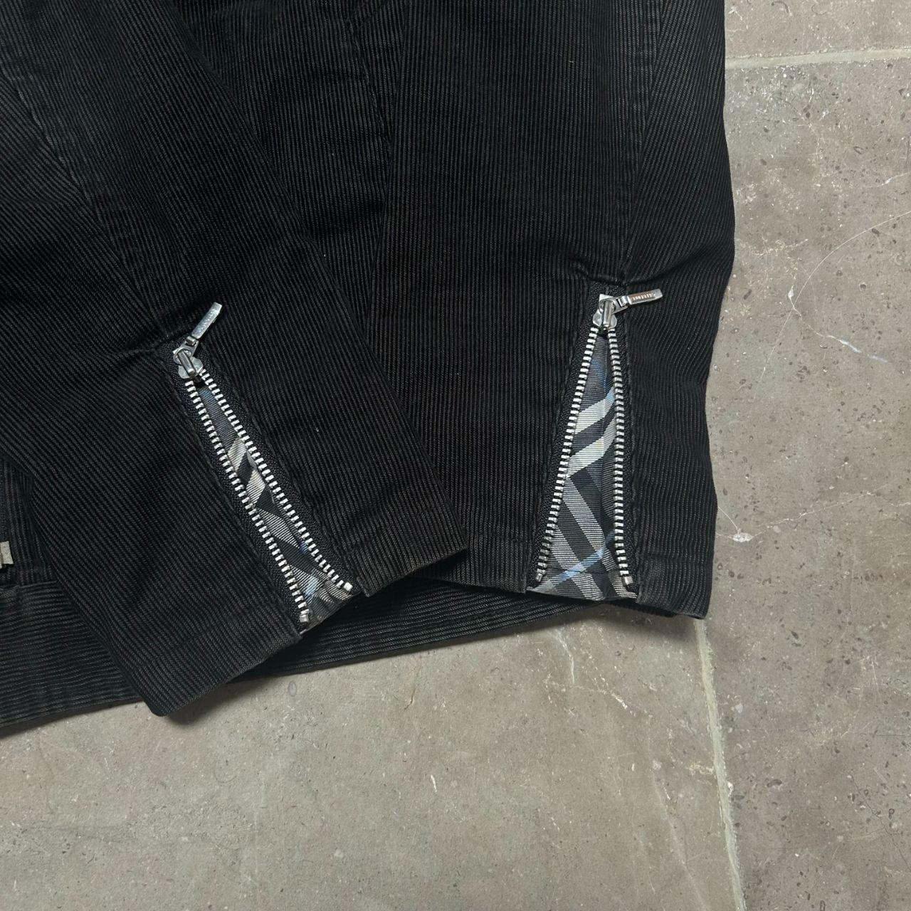 Burberry Black Label Asymmetrical Zip Corduroy Riders Jacket M