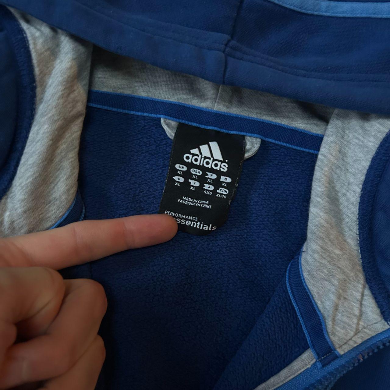 Adidas Performance Essentials Zip Up Hoodie Blue Size XL