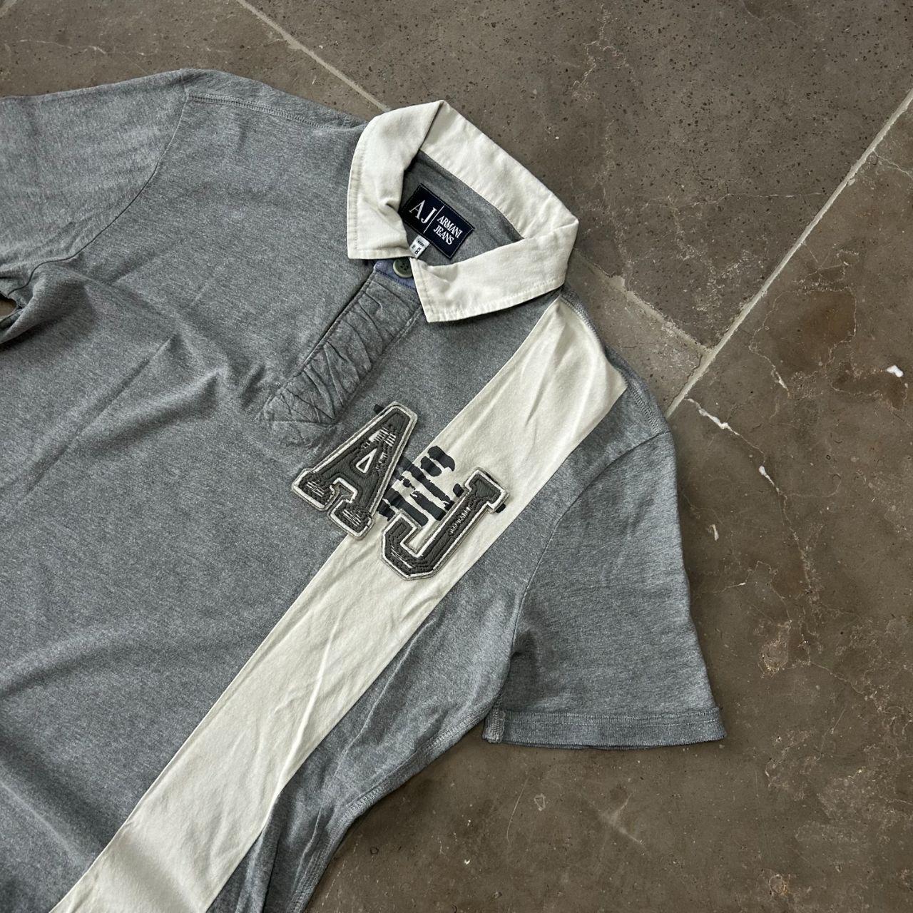 Vintage Armani Jeans Big Logo Polo Shirt Size L