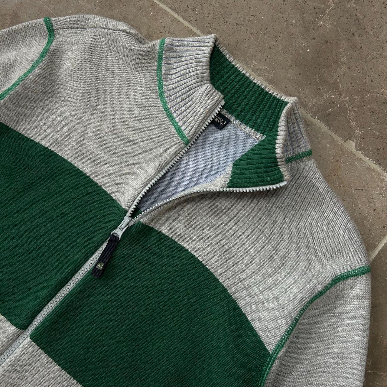 Vintage Armani Jeans Knitted Zip Up Jumper Size M