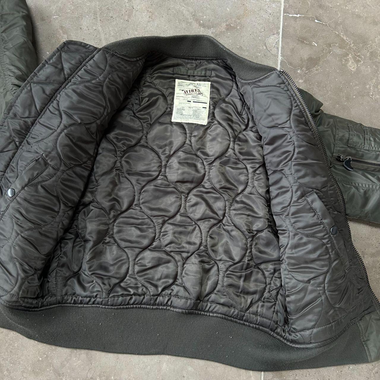 Avirex Big Logo MA-1 Flight Bomber Jacket Khaki L