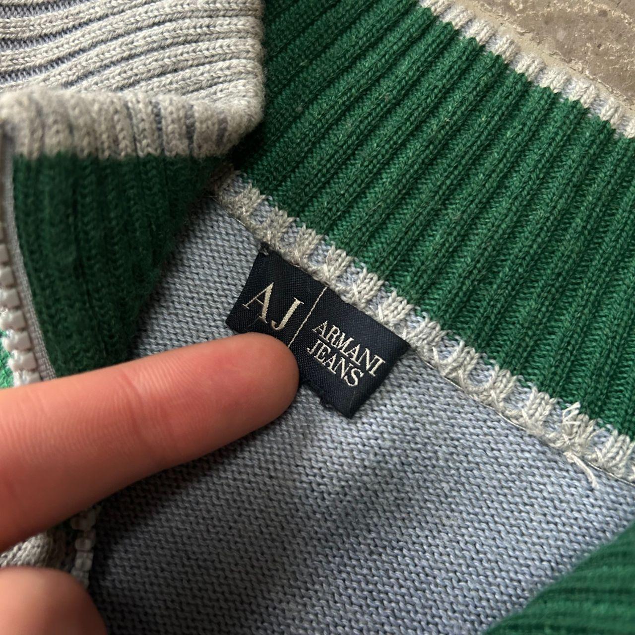 Vintage Armani Jeans Knitted Zip Up Jumper Size M