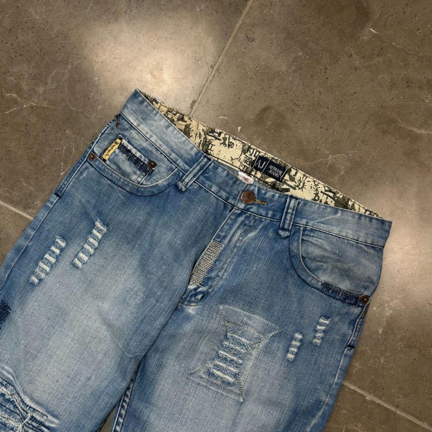 Vintage Bootleg Armani Jeans Relaxed Straight Logo Jeans W32 L32