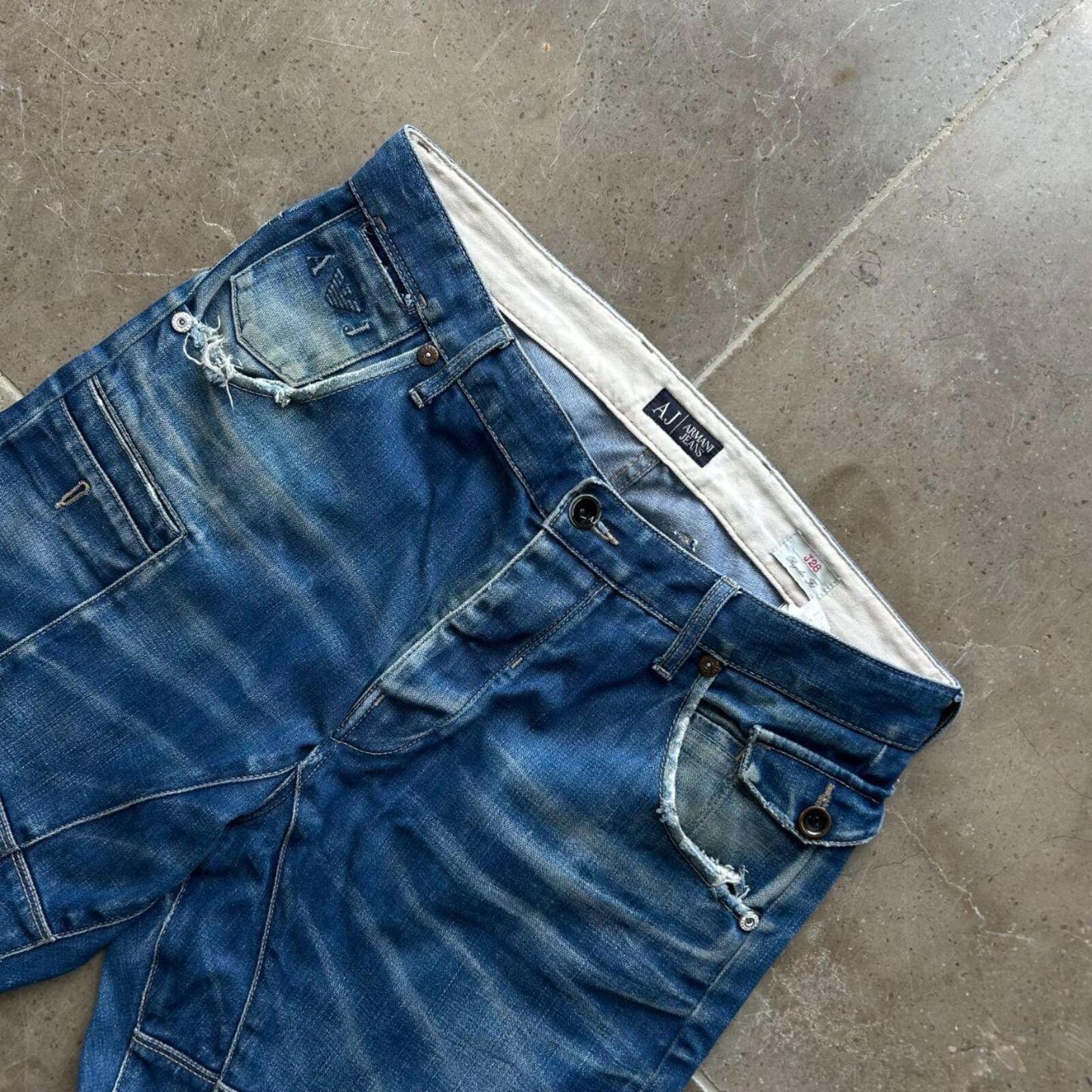 Vintage Armani Jeans 3D Tapered J28 Biker Jeans W34 L32