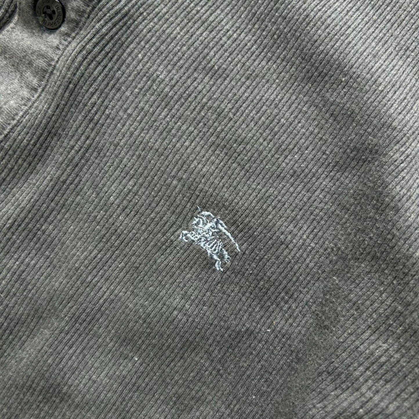 Burberry Black Label Long Sleeve Ribbed Henley T Shirt S
