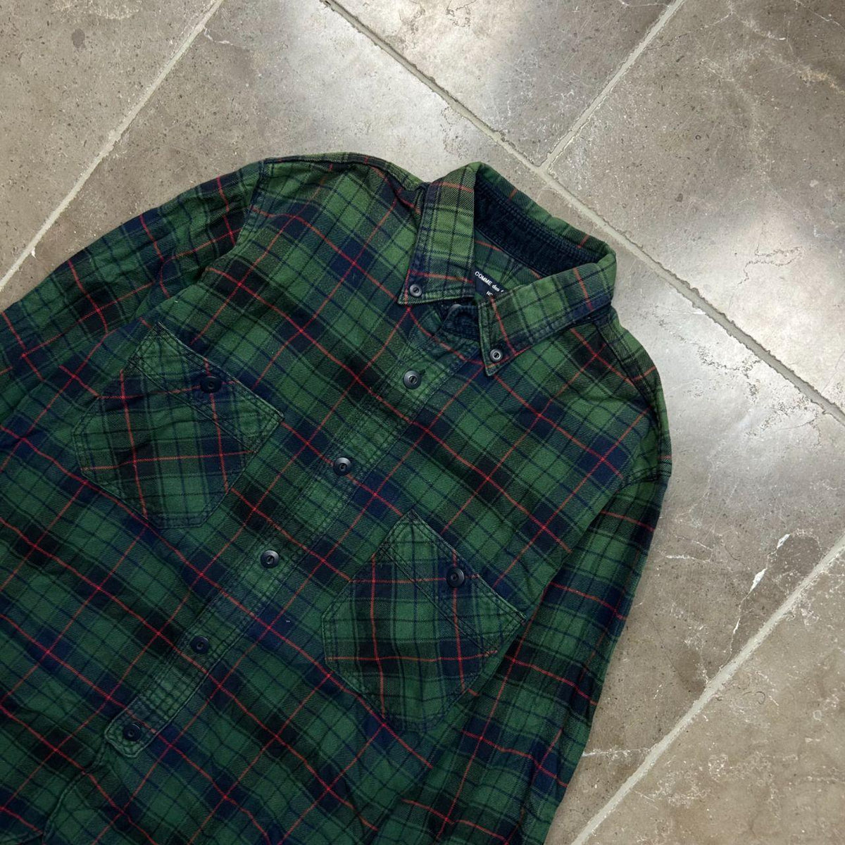 Comme Des Garcons Homme PLaid Flannel Shirt XS
