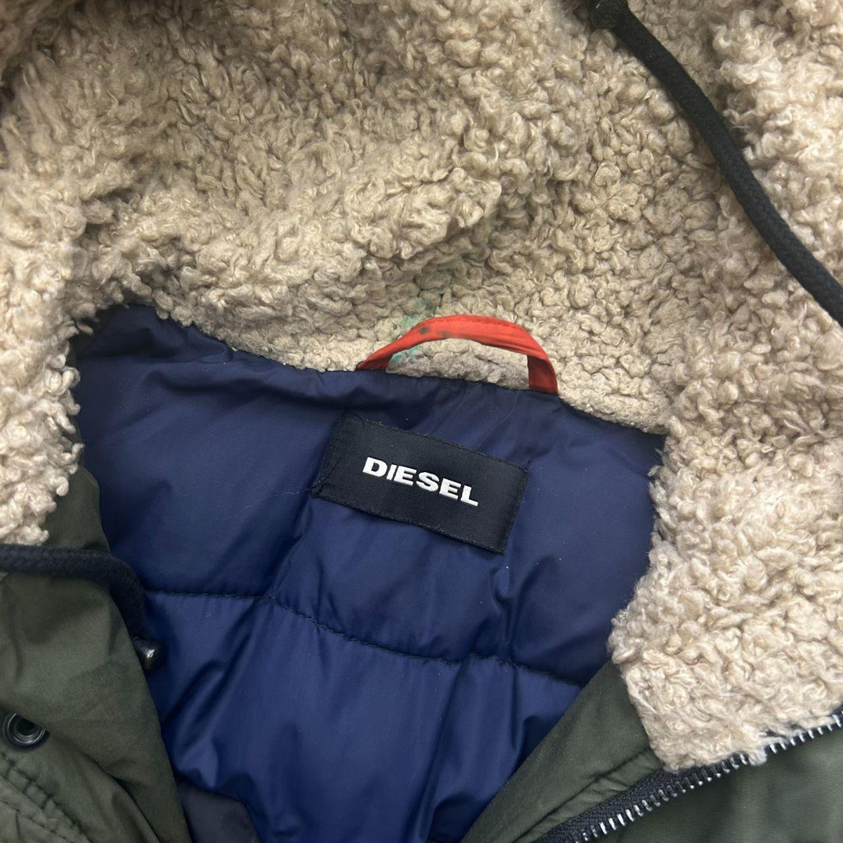 Diesel Fur Hood Padded Bomber Jacket M