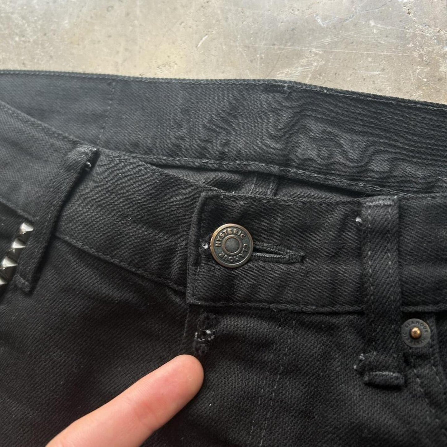 Hysteric Glamour Skinny Studded Black Denim Jeans W30 L30