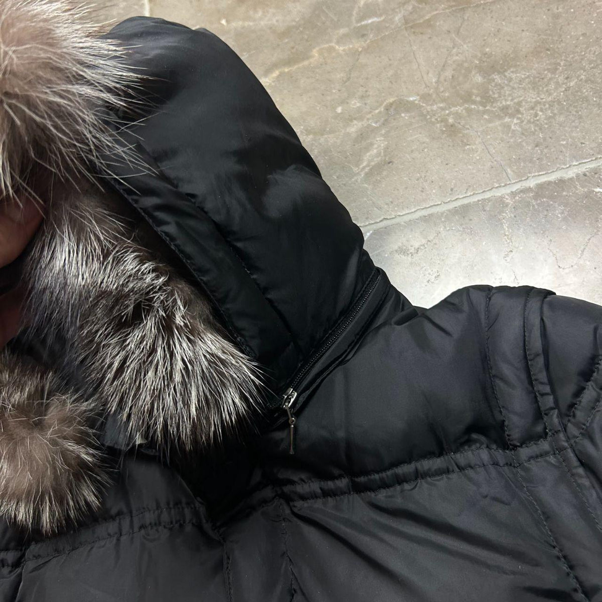 Burberry Black Label Fur Hood Puffer Jacket S