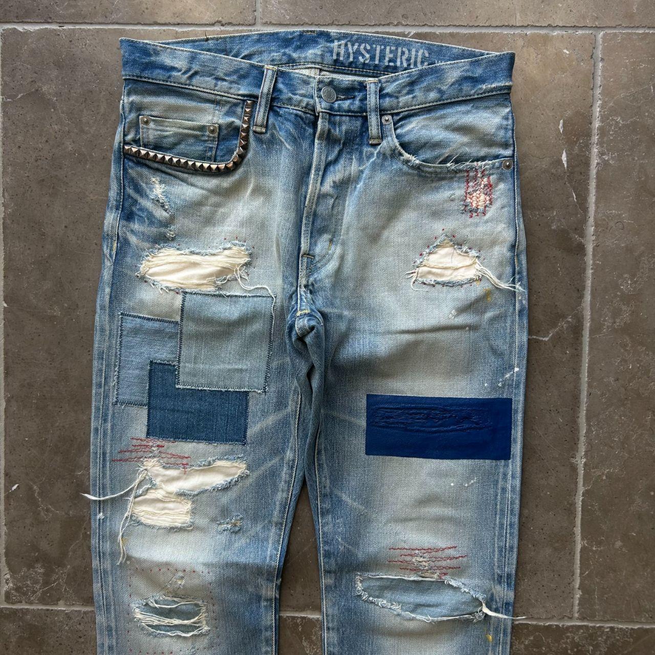 Hysteric Glamour Slim Fit Studded Distressed Denim Jeans W30 L31