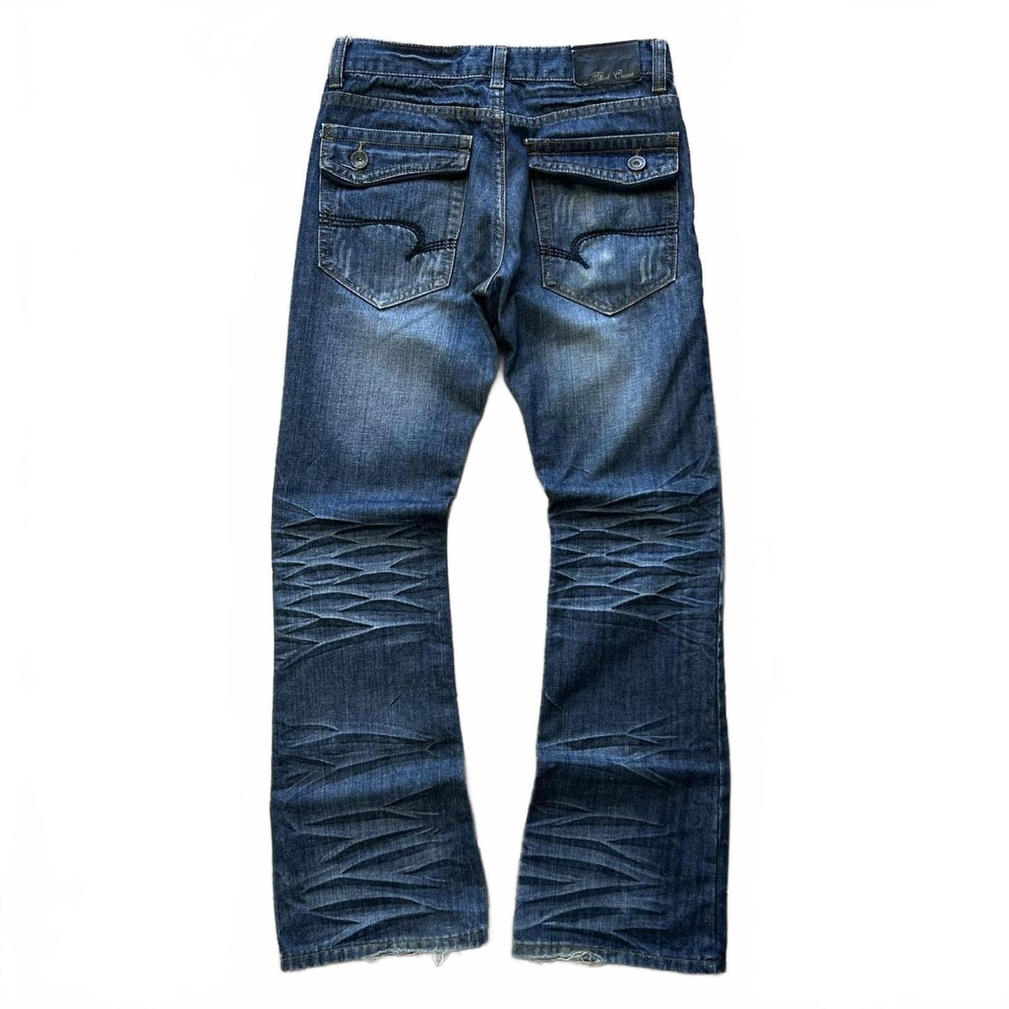 Vintage Japan Style Flared Faded Jeans W28 L31