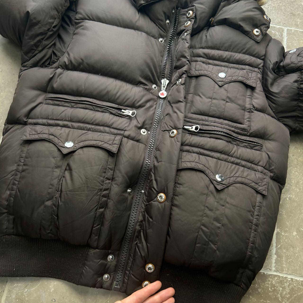 True Religion Fur Hood Puffer Down Jacket Brown XL