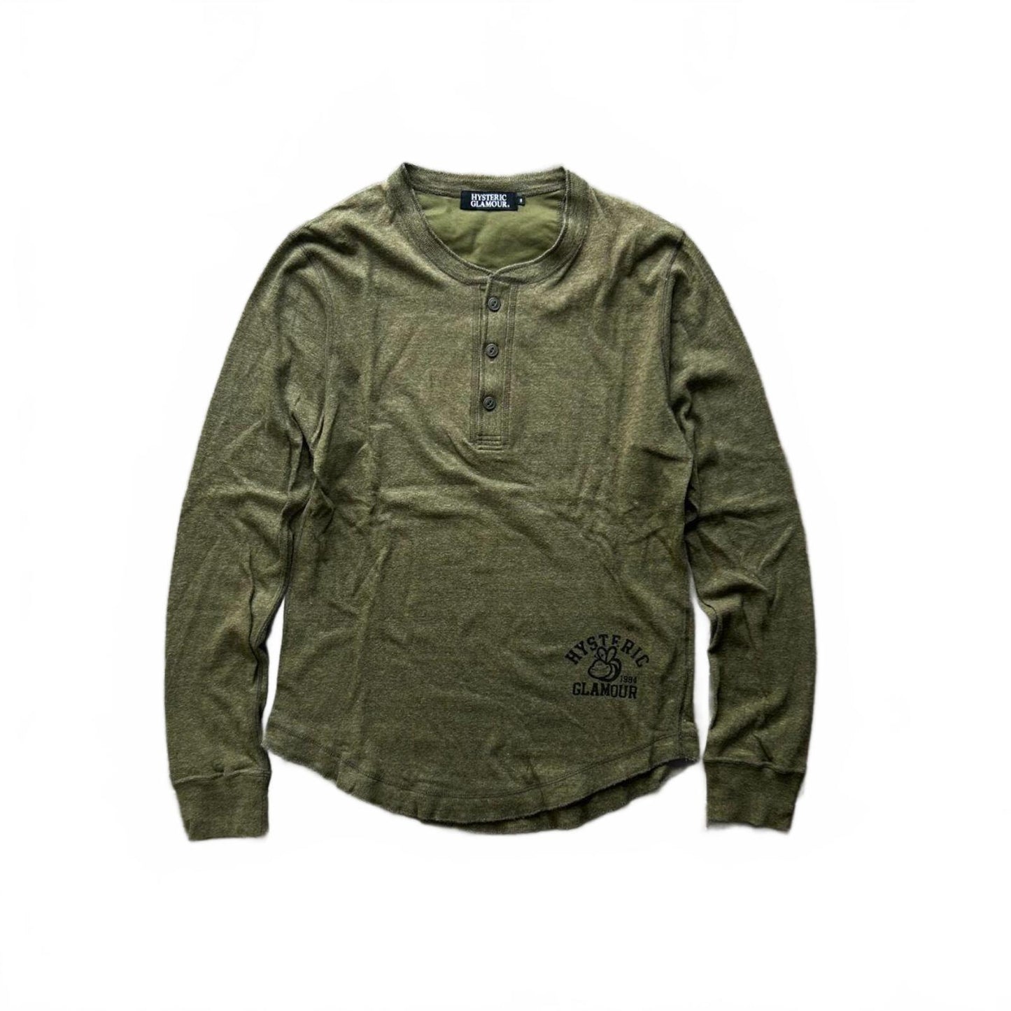 Hysteric Glamour Lightweight Cotton Long Sleeve Henley T Shirt M