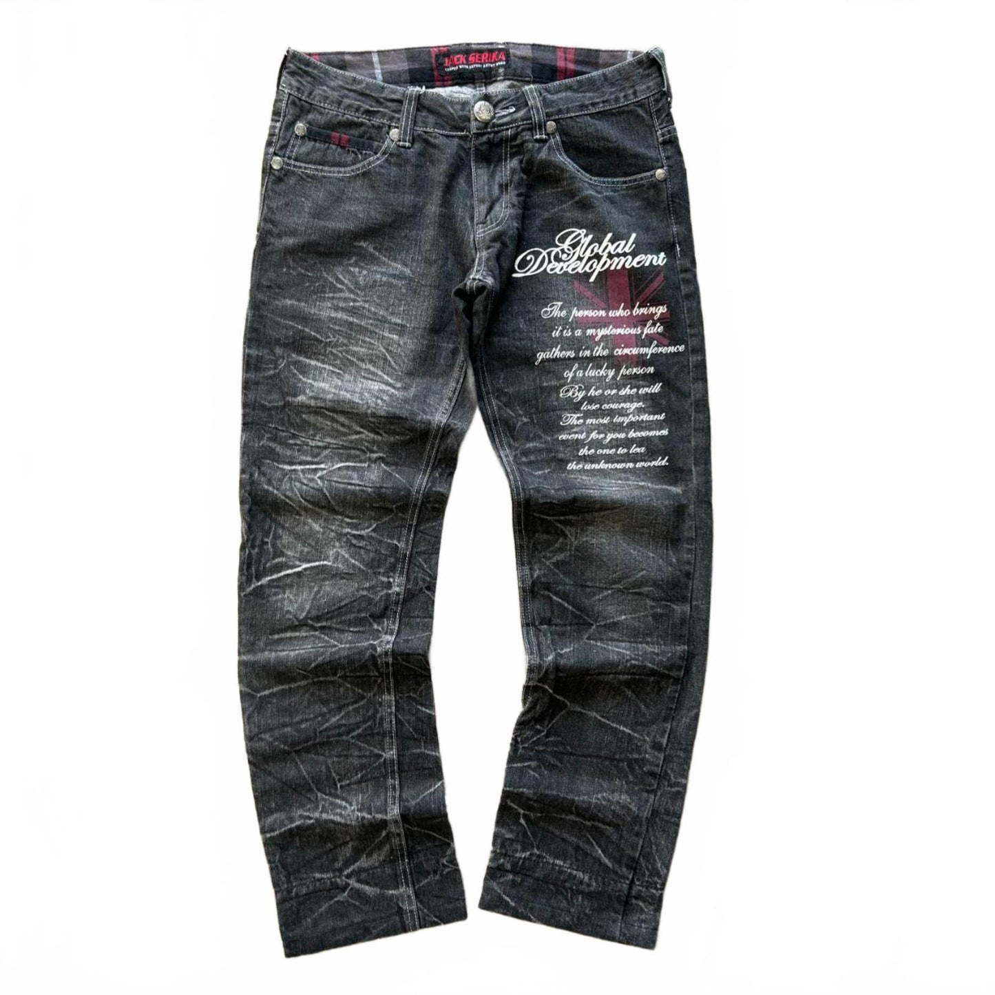 Vintage Japan Style Union Jack Faded Jeans W32 L30
