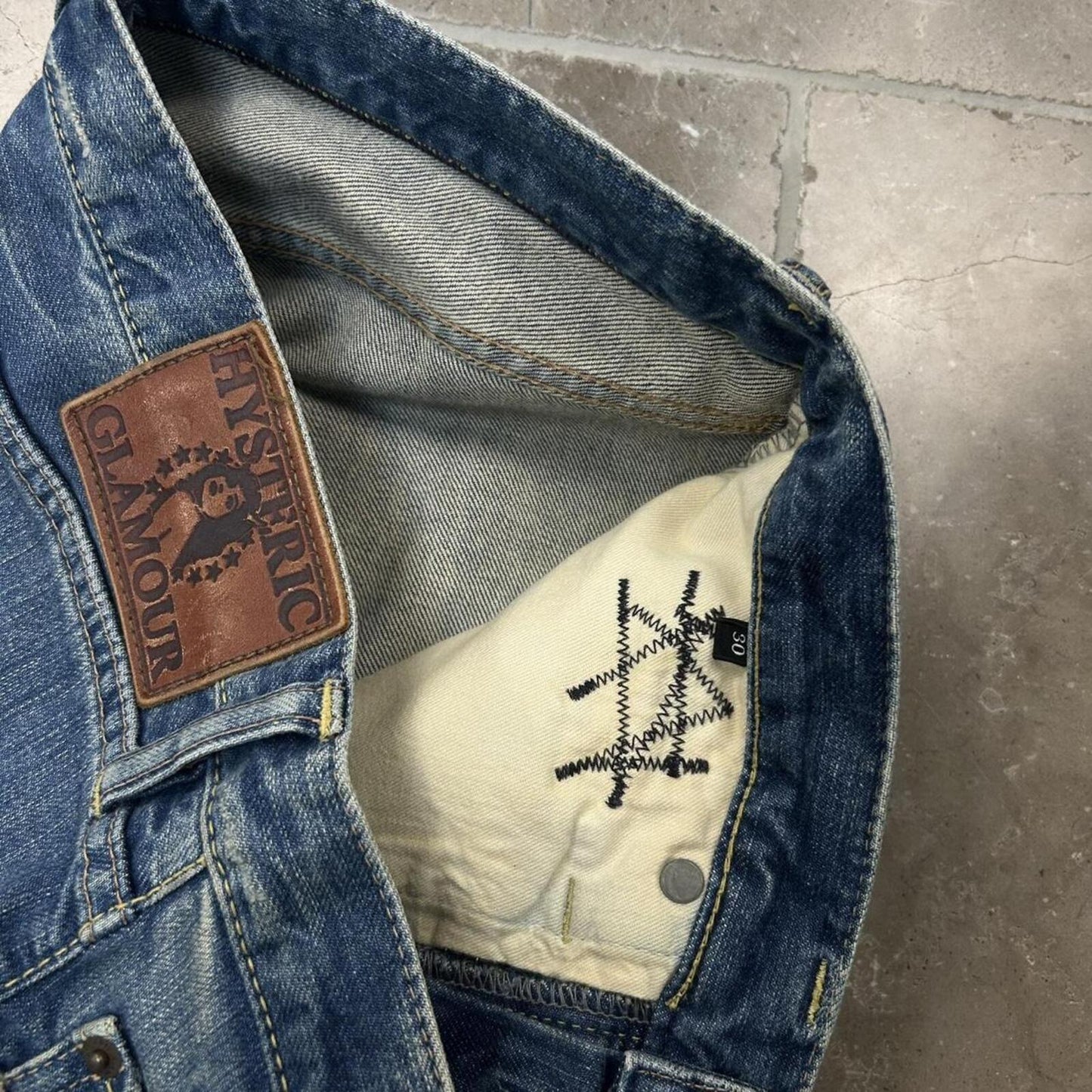 Hysteric Glamour Skinny Studded Ripped Denim Jeans W30 L30