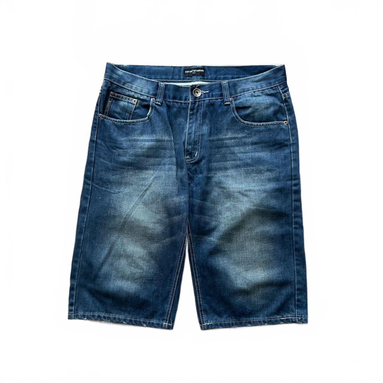 Vintage Bootleg Armani Jeans Denim Logo Baggy Jorts W34 L15